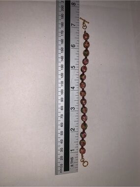 Handcrafted Pink Floral Cloisonné Bead Bracelet